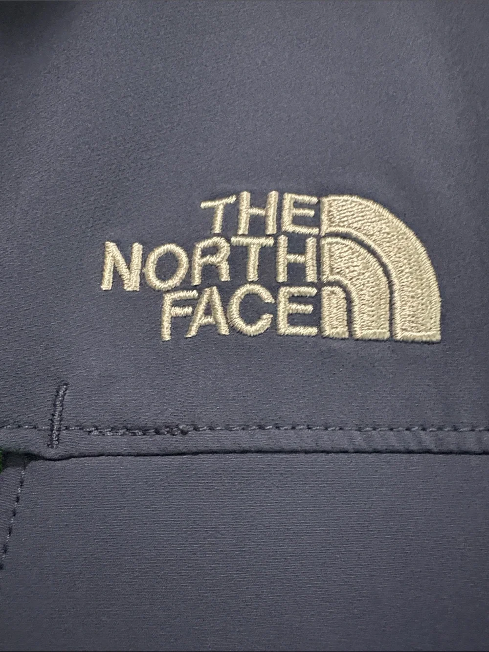 The North Face Men’s Navy Jacket with Green Zippers